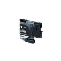 Cartucho de tinta compatível LC521BK, 500 páginas para impressoras Brother (ORINK BULK)